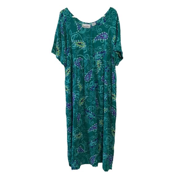 VTG 90s Diane Von Furstenberg The Color Authority Dress M/L Floral Mumu Artsy - Picture 1 of 7